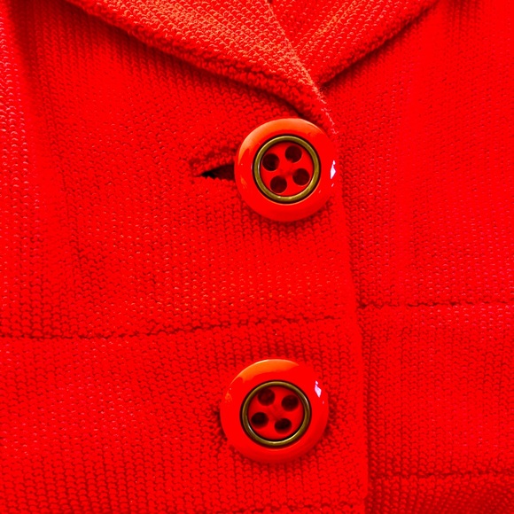 Classiques Entier Peplum Red Knit Blazer Jacket - Picture 2 of 4